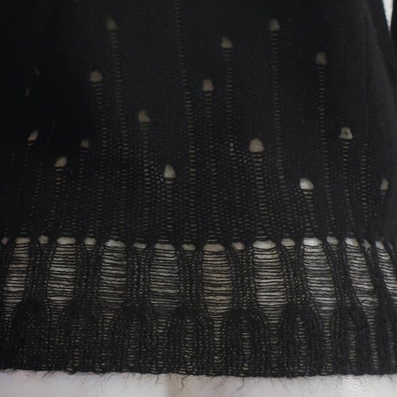 Womens Skull Cashmere Black Distressed Sweater S - Picture 8 of 9